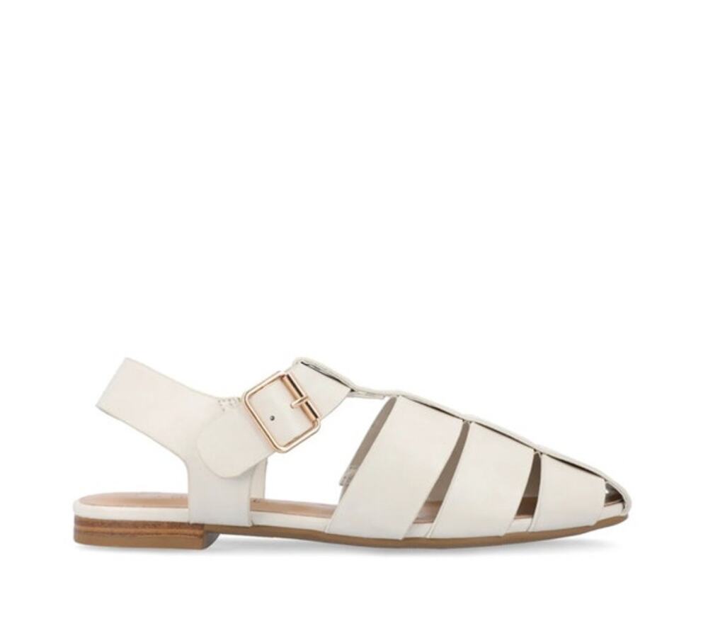 Journee Collection Cailinna Fisherman Sandal in Ivory Size 8.5